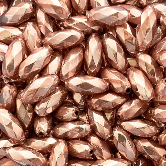 7 Pearl Rose Pink Faceted Beads 1" ~ Czech Republic