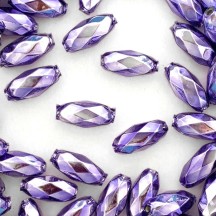 7 Light Purple Faceted Beads 1" ~ Czech Republic