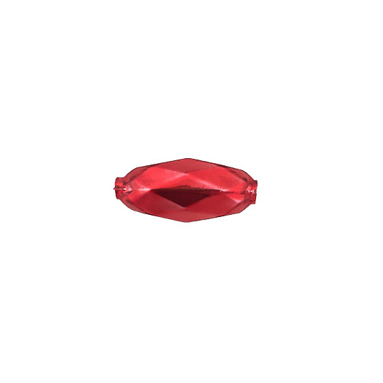7 Red Faceted Beads 1" ~ Czech Republic