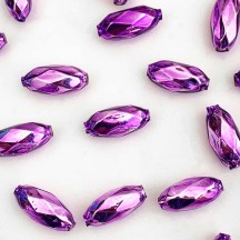 7 Violet Purple Faceted Beads 1" ~ Czech Republic