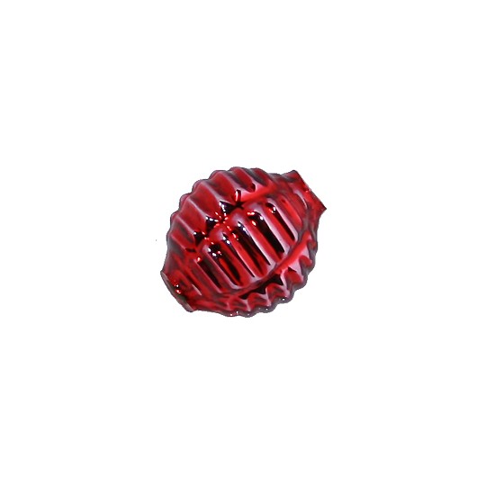 7 Red Fancy Ribbed Balls Blown Glass Beads .625" ~ Czech Republic