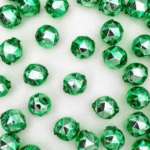 8 Light Green Faceted Ball Blown Glass Beads 13mm ~ Czech Republic