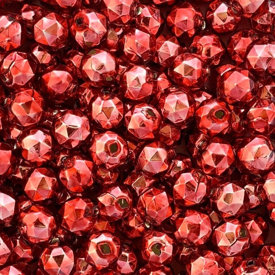 8 Pink Faceted Ball Blown Glass Beads 13mm ~ Czech Republic