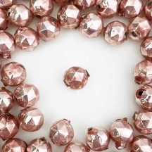 8 Pearl Rose Pink Faceted Ball Blown Glass Beads 13mm ~ Czech Republic