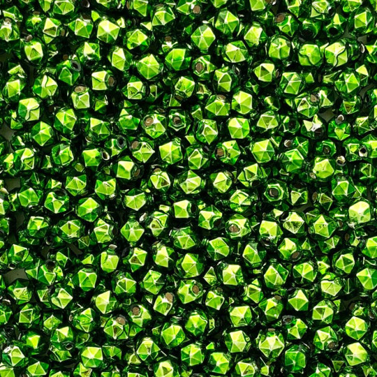 15 Green Faceted Ball Blown Glass Beads 8mm ~ Czech Republic