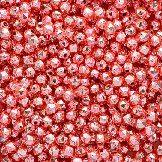 15 Light Pink Faceted Ball Blown Glass Beads 8mm ~ Czech Republic