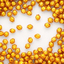 15 Matte Goldenrod Faceted Ball Blown Glass Beads 8mm ~ Czech Republic