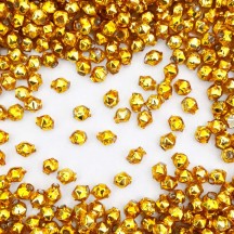 20 Gold Faceted Ball Blown Glass Beads Tiny 6mm ~ Czech Republic