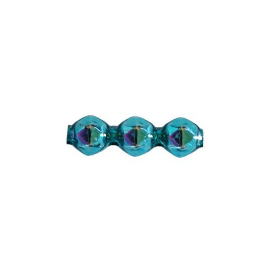 10 Aqua Faceted 3-Bump Blown Glass Beads 8mm ~ Czech Republic