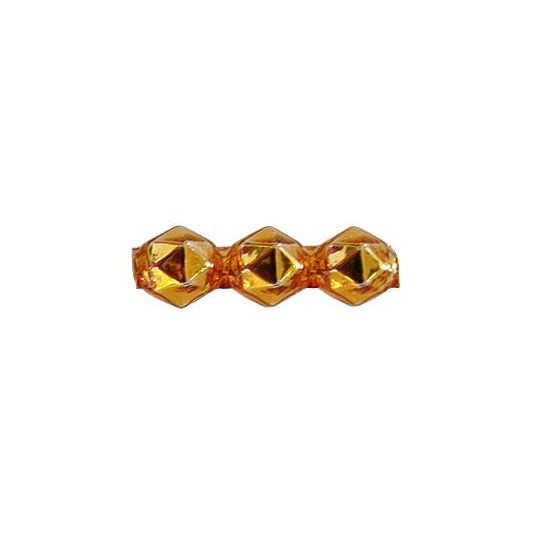 10 Gold Faceted 3-Bump Blown Glass Beads 8mm ~ Czech Republic