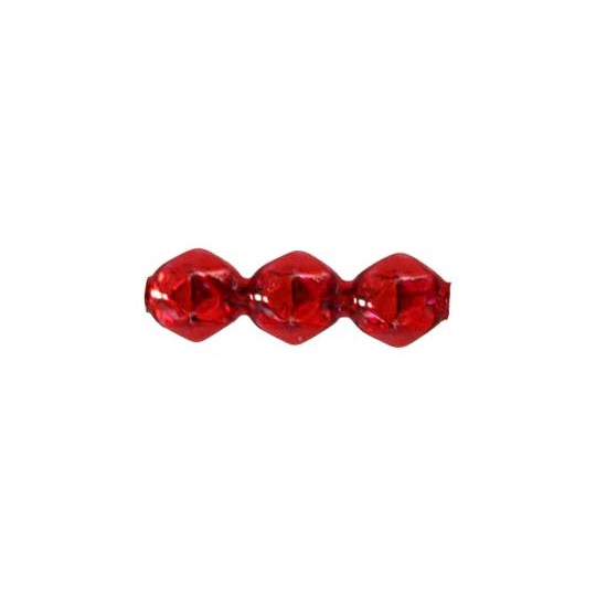 10 Red Faceted 3-Bump Blown Glass Beads 8mm ~ Czech Republic
