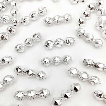 10 Silver Faceted 3-Bump Blown Glass Beads 8mm ~ Czech Republic