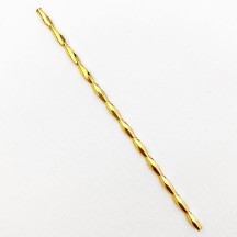 3 Blown Glass Gold Barleycorn Bead Sticks for Making Beaded Christmas Ornaments~ 9mm x 3.5mm Bumps