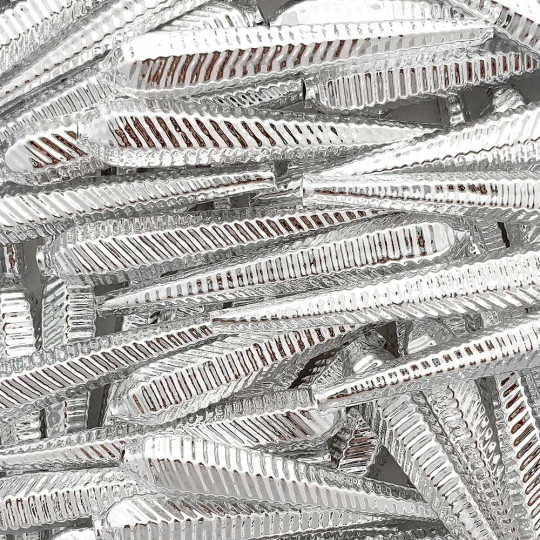 2 Silver XL Drop Glass Beads 2-3/4"  ~ Czech Republic