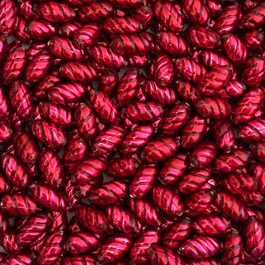 10 Pearl Blackberry Twisted Oval Glass Beads 14mm ~ Czech Republic