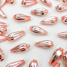 8 Light Pink Fluted Drop Blown Glass Beads 3/4" ~ Czech Republic