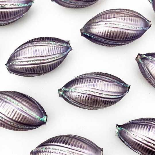 1 Lavender Fancy Twist Glass Garland Bead ~ 2-1/4"