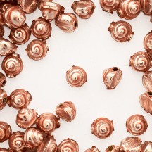 10 Pearl Rose Pink Tiny Spiral or Shell Glass Beads 8mm ~ Czech Republic