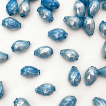 10 Pearl Light Blue Faceted Drop Glass Beads 14mm ~ Czech Republic