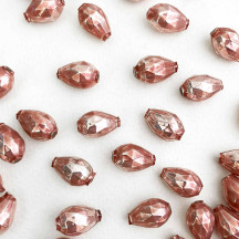 10 Pearl Rose Pink Faceted Drop Glass Beads 14mm ~ Czech Republic