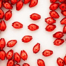 10 Red Faceted Drop Glass Beads 14mm ~ Czech Republic
