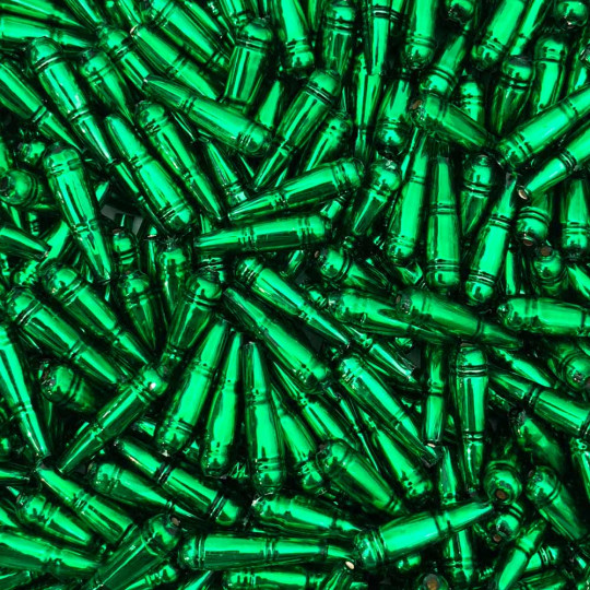 8 Green Banded Drop Glass Beads ~ 24mm Czech Garland Beads