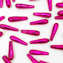 8 Hot Pink Banded Drop Glass Beads ~ 24mm Czech Garland Beads