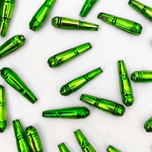 8 Lime Green Banded Drop Glass Beads ~ 24mm Czech Garland Beads