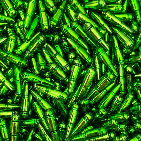 8 Lime Green Banded Drop Glass Beads ~ 24mm Czech Garland Beads