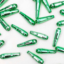 8 Light Green Banded Drop Glass Beads ~ 24mm Czech Garland Beads