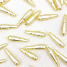 8 Matte Pale Yellow Banded Drop Glass Beads ~ 24mm Czech Garland Beads