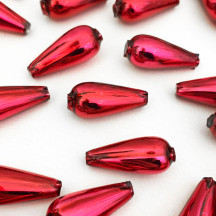 6 Blackberry Drop Blown Glass Beads 1" ~ Czech Republic