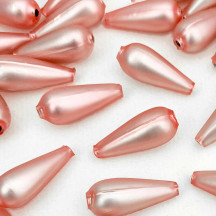 6 Matte Light Pink Drop Blown Glass Beads 1" ~ Czech Republic