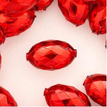 2 Red XL Faceted Glass Garland Beads 1-3/8" ~ Czech Republic