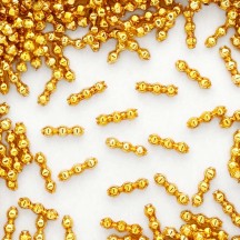 24 Gold Blown Glass Faceted 3 Bump Tube Beads 5 mm ~ Czech Republic