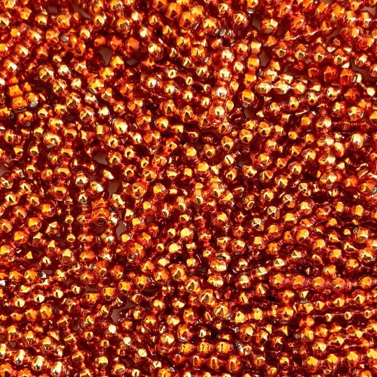 24 Copper Blown Glass Faceted 4 Bump Tube Beads 4 mm ~ Czech Republic