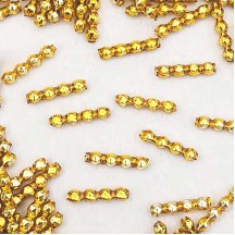 24 Gold Blown Glass Faceted 4 Bump Tube Beads 4 mm ~ Czech Republic
