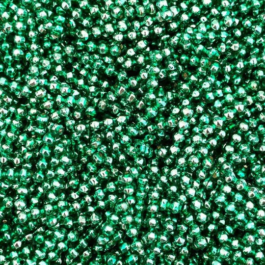 24 Light Green Blown Glass Faceted 4 Bump Tube Beads 4 mm ~ Czech Republic