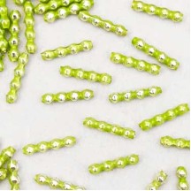 24 Pearl Green Blown Glass Faceted 4 Bump Tube Beads 4 mm ~ Czech Republic