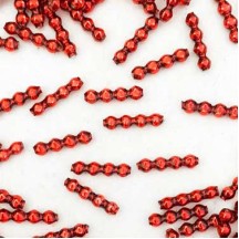 24 Red Blown Glass Faceted 4 Bump Tube Beads 4 mm ~ Czech Republic