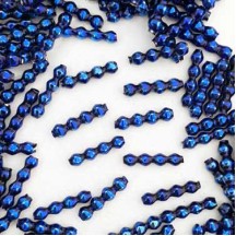 24 Blue Blown Glass Faceted 4 Bump Tube Beads 4 mm ~ Czech Republic