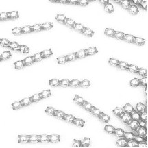 24 Silver Blown Glass Faceted 4 Bump Tube Beads 4 mm ~ Czech Republic