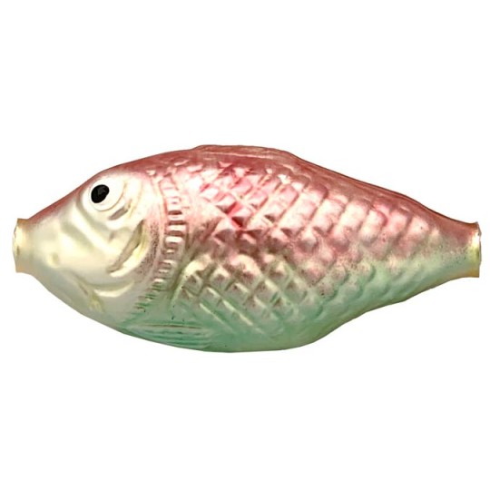 1 Large Matte Pink and Pale Green Fish Bead 2-3/4" ~ Czech Republic