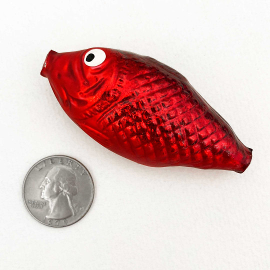 1 Large Red Fish Bead 2-3/4" ~ Czech Republic