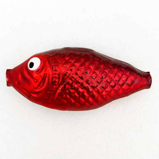 1 Large Red Fish Bead 2-3/4" ~ Czech Republic