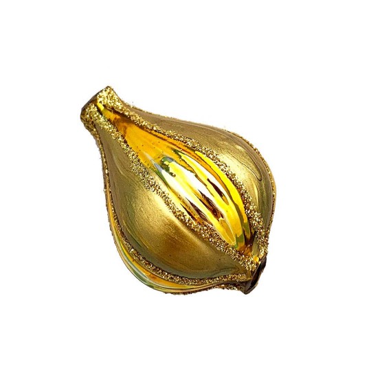 1 Extra Large Fancy Bright Gold Onion Bead 1-1/2" ~ Czech Republic