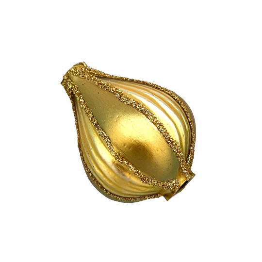 1 Extra Large Fancy Gold Onion Bead 1-1/2" ~ Czech Republic