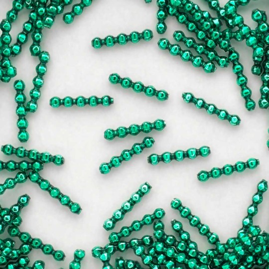 24 Green Blown Glass Faceted 5 Bump Tube Beads 4 mm ~ Czech Republic