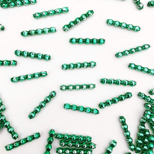 24 Light Green Blown Glass Faceted 5 Bump Tube Beads 4 mm ~ Czech Republic