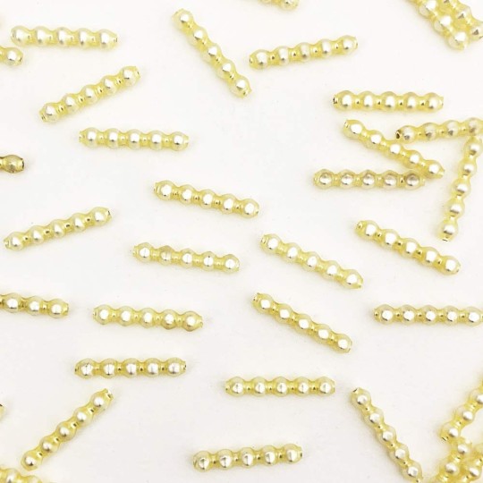 24 Matte Palest Yellow Blown Glass Faceted 5 Bump Tube Beads 4 mm ~ Czech Republic